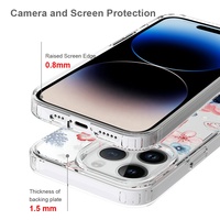 Convient pour iPhone 14 Pro max 6.7 pouces 2022 personnalisé impression UV Floral anit-yellow arrière transparent housse