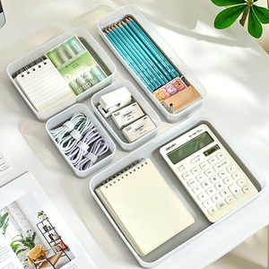 Drawer Organizer <b>Box</b> Rectangular Stackable With Dual Color Non Slip Compartments For Kitchen Tableware Cosmetics - Product Image 2