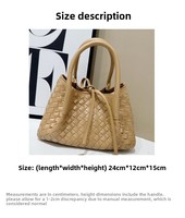 Sac fourre-tout vintage en cuir tressé à la main, style européen et américain, nouvelle collection 2026, haute qualité, grande capacité, fermeture à cordon, idéal pour l'été