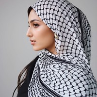 Ventes chaudes, foulard unisexe, style arabe, Dubaï, doux, pour filles, respirant, voiles palestiniens, imprimé de qualité supérieure, keffiyeh à carreaux, hijab en mousseline