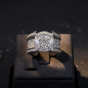 Bague d'engagement pour homme en argent sterling 925 plaqué or, style Hip Hop, avec moissanite VVS, passe le testeur de diamant, bague éternité, certifiée par un tiers - Product Image 2