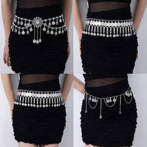 Cadena de cintura de metal estilo hip-hop para mujer, cinturón ajustable con borlas florales y mariposas, accesorio de 110 cm - Product Image 2