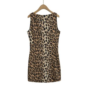SHENZHU Abito Estivo da Donna 2024, Nuovo Stile Europeo e Americano, Stampa Leopardata, <span class=keywords><strong>Corto</strong></span> Senza Maniche, Linea A, Aderente - Product Image 2