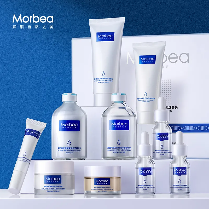 Morbea Skincare Korean 10 Pieces Hyaluronic Acid Facial Toner Set Cream Facial Moisturizer Whitening Women Skin Care Travel Set
