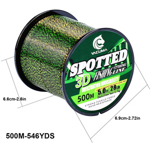 YACUMA 500 mètres de ligne de pêche en fibre de carbone Invisible vert tacheté monofilament en nylon résistant à l'usure pour la pêche en lac et en rivière - Product Image 2