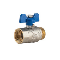 Vanne de contrôle de gaz à bille en laiton forgé de haute qualité avec poignée papillon pour gaz, huile et eau