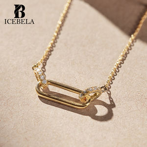 Collares Únicos de Joyería Fina de Plata de Ley 925 con Colgante de Zirconia y Eslabones Entrelazados para Mujer - Product Image 1