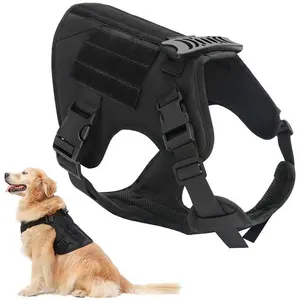 Sturdyarmor Outdoor No Pull Soft Pet Vest Training Chest Plastic Buckle Tactical Dog Harness avec poignée