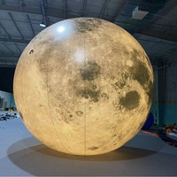 Ballon gonflable géant personnalisé avec éclairage LED, décoration extérieure, grande lune gonflable avec LED décoratives à l'hélium