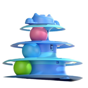 ของเล่นแมว ไม้ล่อแมว จานหมุนสองinหนึ่ง <span class=keywords><strong>หอ</strong></span>คอยอวกาศสี่ชั้น ขัดเงาอย่างดี ไม่ทำร้ายอุ้งเท้าแมว - Product Image 1