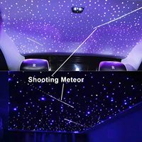 Kit d'éclairage à fibres optiques à effet étoiles filantes 8W, moteur de lumière LED météore à 12 trous avec application et télécommande RF pour utilisation en voiture