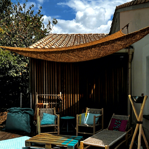 Voile d'ombrage en fibre de coco naturelle ECO2GO VIETNAM, auvent décoratif en fibre de coco tissée pour jardin, terrasse et espaces de repas en plein air - Product Image 1