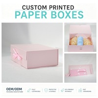 Boîte cadeau magnétique de luxe personnalisée avec ruban, boîtes d'emballage rigides en carton pour cosmétiques/soins de la peau