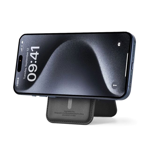 WiWU Adjustable Stand Angle PU Leather Magnetic Credit Card Holder Foldable iPhone Wallet DOT Pattern Normcore/Minimalist Style