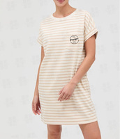 Robe longue ajustée personnalisable pour femme, à manches courtes, rayée, style t-shirt, sexy, en coton et élasthanne, vêtement décontracté