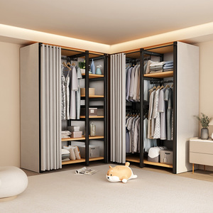<span class=keywords><strong>Armoire</strong></span> en tissu portable avec <span class=keywords><strong>rideau</strong></span> coulissant, <span class=keywords><strong>armoire</strong></span> de luxe légère, personnalisable sur mesure par l'usine - Product Image 4