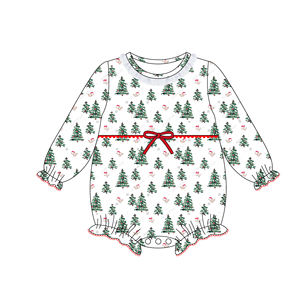 Albero di natale stampa due pezzi pantaloni di sonno all'ingrosso Boutique volant pigiami di cotone per <span class=keywords><strong>bambine</strong></span> - Product Image 4