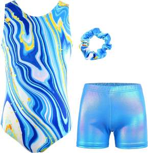 Vêtements de sport noirs pour filles Vêtements de gymnastique scintillants Figure-Sculpting Dance Unitards Girls Ballet Leotards Stretch - Product Image 1