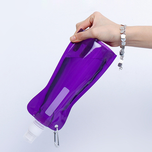 Low MOQ Custom Logo 450ML Reusable Drinking Water <b>Container</b> Bags No-leak Doypack Collapsible Water Bottles With Nozzle and Clip - Product Image 5