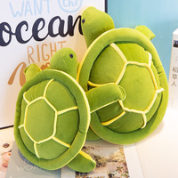 Peluche tortue réaliste transfrontalière, coussin d'assise en forme de tortue porte-bonheur, en coton PP pour bébés - Vente en gros usine, adorable