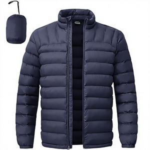 Men's Lightweight Packable Puffer Jacket Waterproof <b>Winter</b> Hood Jacket Custom Packable <b>Quilted</b> Puffer Jacket With Storage Pouch - Product Image 1