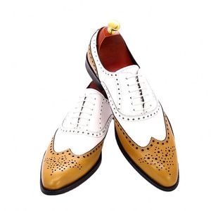 รองเท้าอ็อกซ์ฟอร์ดแบบใหม่ รุ่น Brogue แต่งลายปะติดปะต่อ  แบบผูกเชือก  สำหรับผู้ชาย - Product Image 1