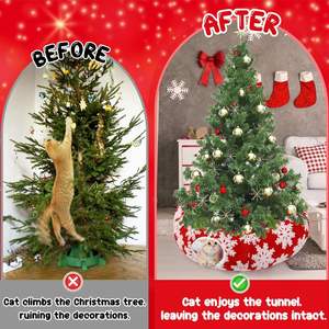 Kedi tüneli yatak, kedi tüneli noel ağacı etek, sevimli kedi geçirmez tünel yatak noel ağacı altında, Pet oyuncak hediyeler - Product Image 5