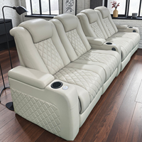Fauteuil Inclinable Électrique Moderne Crème avec Port USB, pour Salon, École, Salle de Sport ou Cinéma