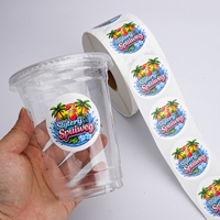 Rouleaux de vinyle imperméables personnalisés avec impression de design sur mesure, autocollants personnalisés avec logo pour étiquettes d'emballage de tasses et bouteilles d'eau
