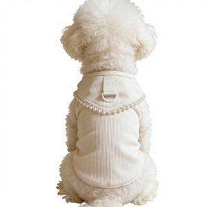 Nueva Ropa de Verano para Perros, Estilo Lindo y Sencillo, para Mascotas Pequeñas como Bichón, Pomerania, Teddy, Gatos, <span class=keywords><strong>Cachorros</strong></span>, <span class=keywords><strong>Schnauzer</strong></span>, Chaleco con Perlas - Product Image 1