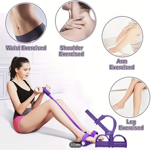 Fasce di Resistenza - 4 Tubi Elastici per <span class=keywords><strong>Esercizi</strong></span> Total Body, <span class=keywords><strong>Addominali</strong></span>, Vogatore e Attrezzatura Fitness - Potenziamento Muscolare - Product Image 4