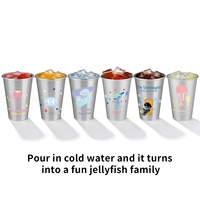 Ensemble de tasses à changement de couleur Moioco avec motif de méduse, tasses magiques activées par le froid pour les boissons froides, ensemble cadeau amusant sensible à la chaleur