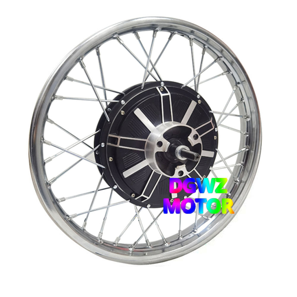 17 18 Inch 60V 72V 3000W Brushless Gearless Disc Brake Spoke Electric  Motorcycle Rear Hub Motor