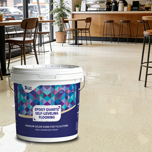 Revêtement époxy auto-nivelant durable avec sable <span class=keywords><strong>coloré</strong></span>, résine époxy bicomposante résistante à l'usure, sûre pour les cuisines commerciales, application au pinceau - Product Image 1