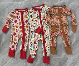 Ropa de bebé personalizada de manga larga con cremallera doble personalizada ropa de niños personalizada de bambú Zippy - Product Image 5