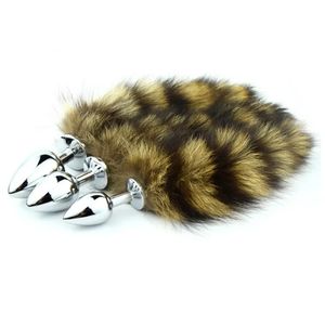 Juguete Sexual de Metal con Cola de Zorro, Inserto Anal de Metal con Cola de Mapache, Tapón Anal - Product Image 5