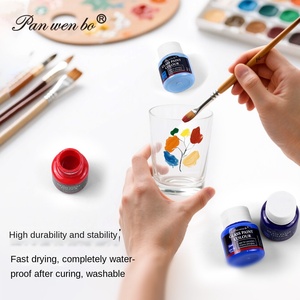 Ensemble de pigments acryliques aquarelle 6 couleurs 25 ml pour <span class=keywords><strong>textile</strong></span>, verre, publicité, beaux-arts, peinture DIY, vente en gros d'usine - Product Image 2
