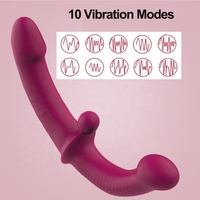 Doppelter Vibrator Künstlicher Penis für Lesben, Hautfreundlich Fernbedienung 10 Vibrationsmodi Dildo Vibrator
