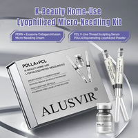 Sérum Ampoule Coréen PDRN Exosome pour Soin de la Peau à Domicile – Kit de Microneedling Lyophilisé Raffermissant, Hydratant et Anti-Rides pour le Visage