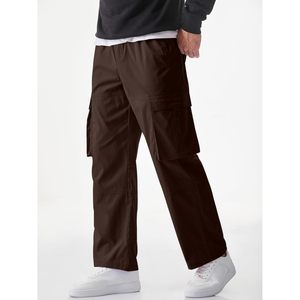 FOXA Mens Casual <b>Cargo</b> <b>Pants</b> <b>Stretch</b> Elastic Waist Drawstring Loose Fit Breathable Multiple Pockets Men's <b>Pants</b> - Product Image 3