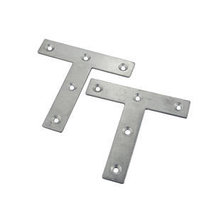 Plaque de connexion en acier inoxydable en forme de T pour bois, support d'<span class=keywords><strong>angle</strong></span> pour meubles, cadre de porte, cadre de fenêtre, profilé en L, pièce droite en T - Product Image 1