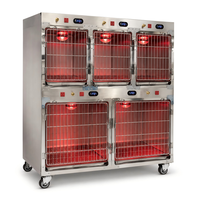 Cage à oxygène chauffante infrarouge pour hôpital vétérinaire avec corps en acier inoxydable pour chats, chiens, lapins et petits animaux