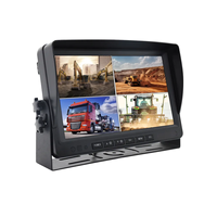 Monitor de Coche IPS de 9 Pulgadas y 1080P, Control Remoto con Botones AHD, Soporte para Parabrisas, Visera, Ayuda para la Marcha Atrás en Camiones