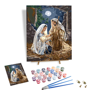 Peinture personnalisée en usine par numéros Dieu la naissance de Jésus bricolage peinture numérique par numéros 24 couleurs - Product Image 1