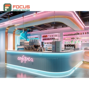 เคาน์เตอร์บริการร้านกาแฟเชิงพาณิชย์ สีดำด้าน พร้อมพื้นที่จัดแสดงอุปกรณ์เสริม เคาน์เตอร์บริการหน้าร้าน - Product Image 5