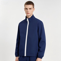 Veste de sport zippée personnalisée pour homme, col montant, fermeture éclair intégrale, possibilité d'impression de logo