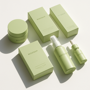 Boîte de papier beauté de 30ml 50ml en couleur feuille d'or écologique de luxe au design personnalisé emballage cosmétique de soins de la peau - Product Image 1