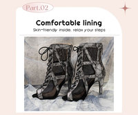 Bottines courtes à lacets ajourées pour femmes avec talons hauts à bout ouvert, semelle personnalisable, chaussures de danse jazz, bottines de danse