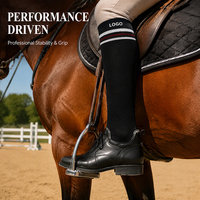 Chaussettes d'équitation personnalisées avec logo, respirantes, en maille renforcée, à rayures argyle multicolores