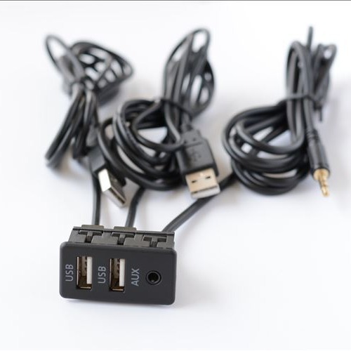 Car Dash Flush Mount AUX USB Port 1.5M Panel Dual USB Extension Cable Adapter